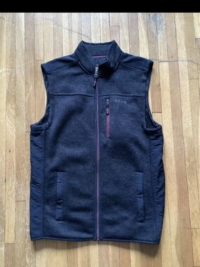 Orvis Men's Size Medium Heather Gray Solid/Textured Vest,Polyester Blend,MINT